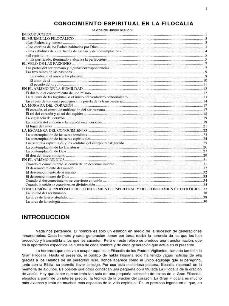 Descubre la Filocalia: Legado Espiritual | PDF | Alma | Amor