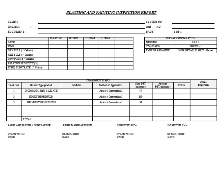 Painting Report Template | PDF | Paint | Industrial Processes
