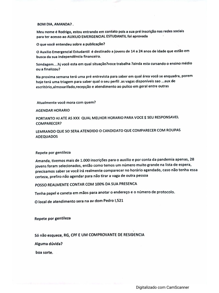 Script Para Ligação Pdf