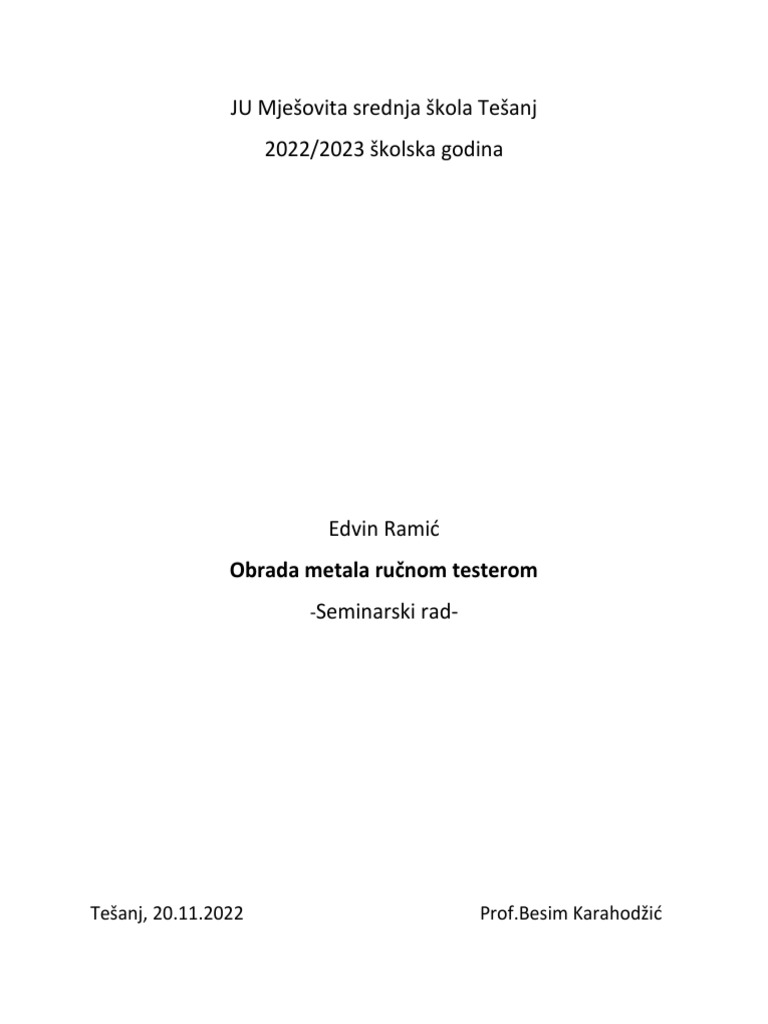 Seminarski Rad Edvin Ramic | PDF