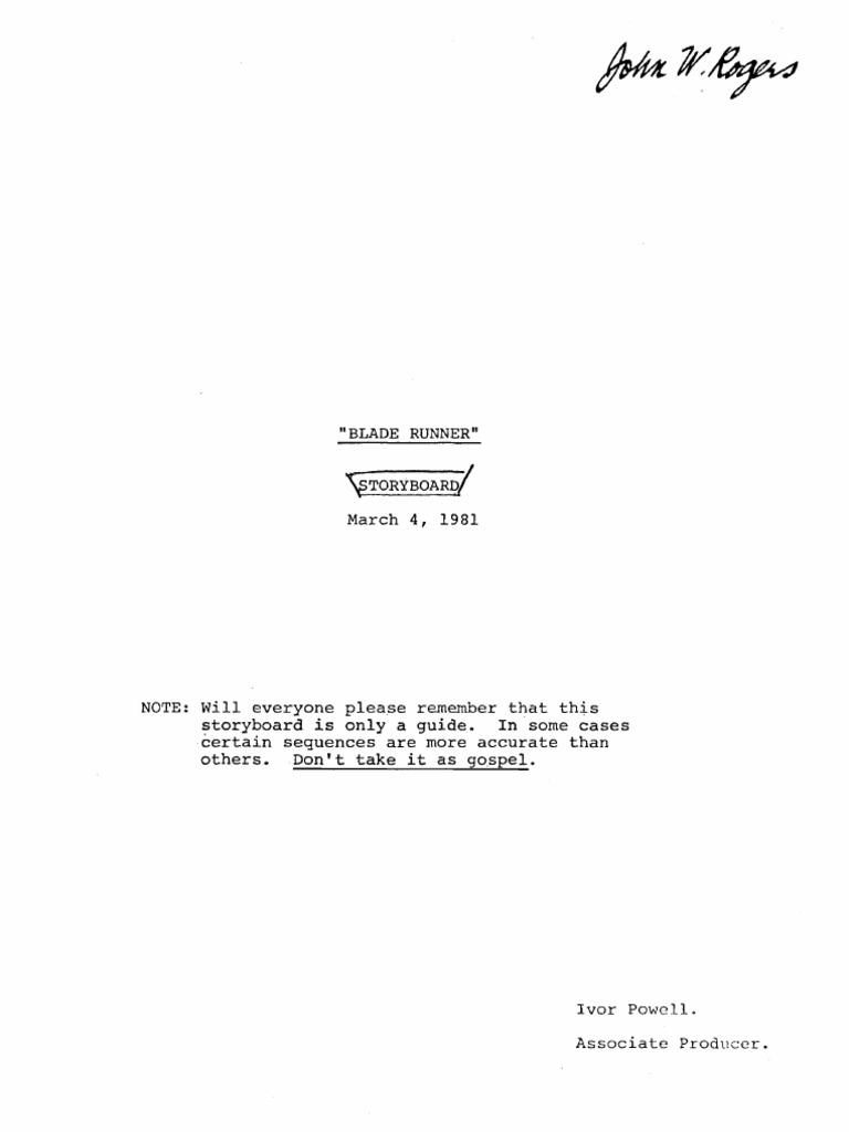 Blade Runner Storyboard | PDF