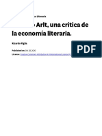 Roberto Arlt, Una Crítica de La Economía Literaria