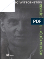 Ludwig Wittgenstein Kesinlk Üstüne Kültür Ve Değer Metis Yayınları