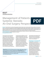 Management of Patients On Systemic Steroids - An Oral Surgery Perspective