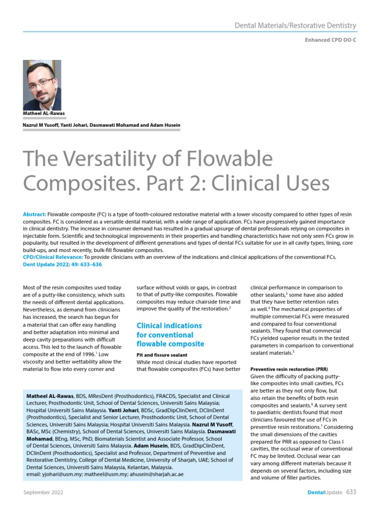 The Versatility of Flowable Composites. Part 2 - Clinical Uses | PDF ...