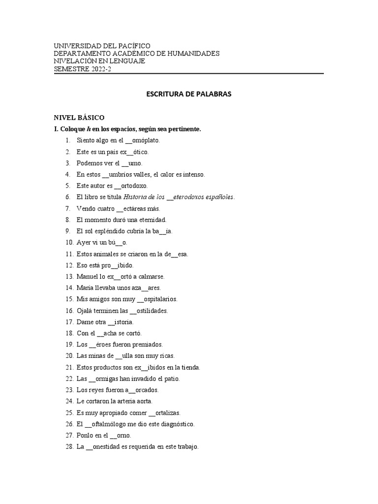 Escritura de Palabras | PDF | Verbo | Lingüística