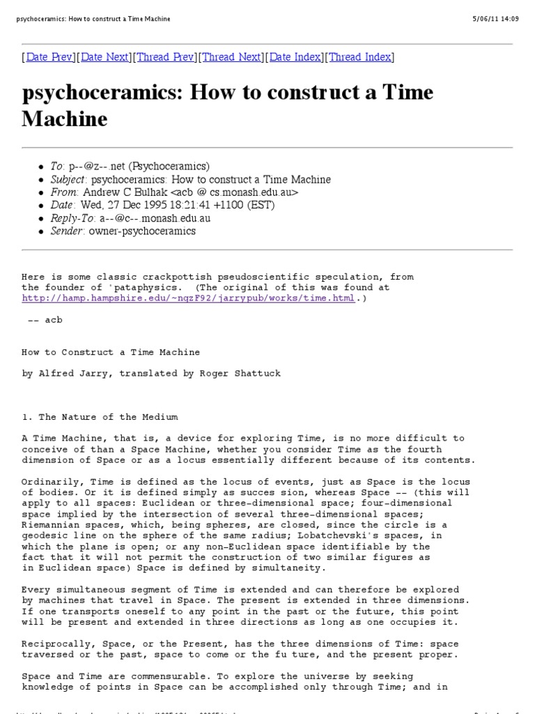 Constructing a Time Machine Guide | PDF | Gyroscope | Luminiferous Aether