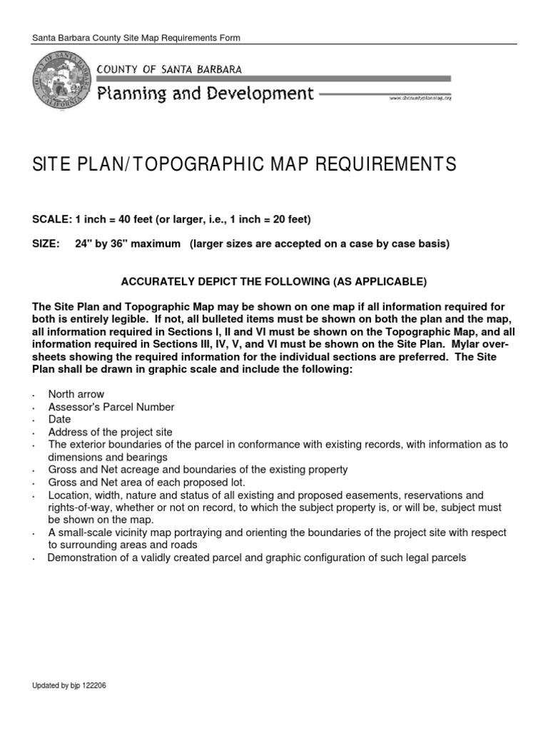 Santa Barbara County Site Map Guidelines | PDF | Land Lot | Flood