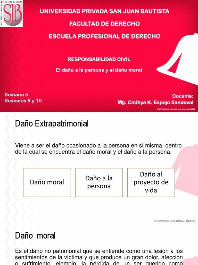 Daño Moral y Extrapatrimonial | PDF | Evidencia (ley) | Justicia