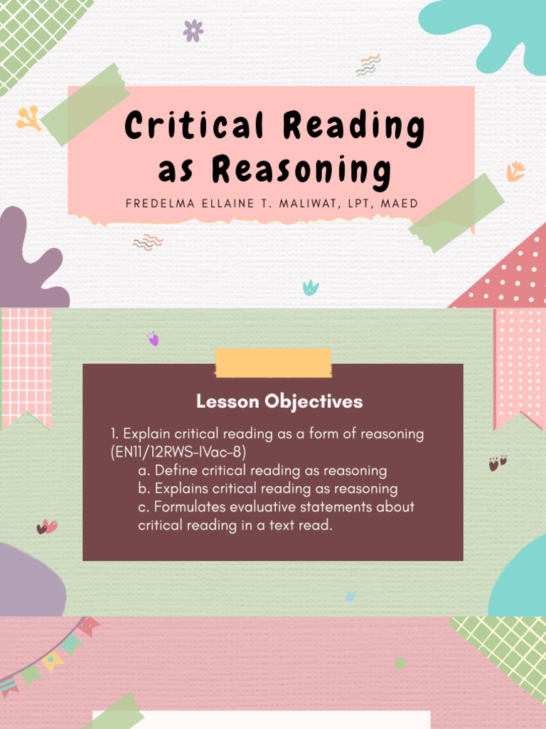 RWS Critical Reading As Reasoning PDF