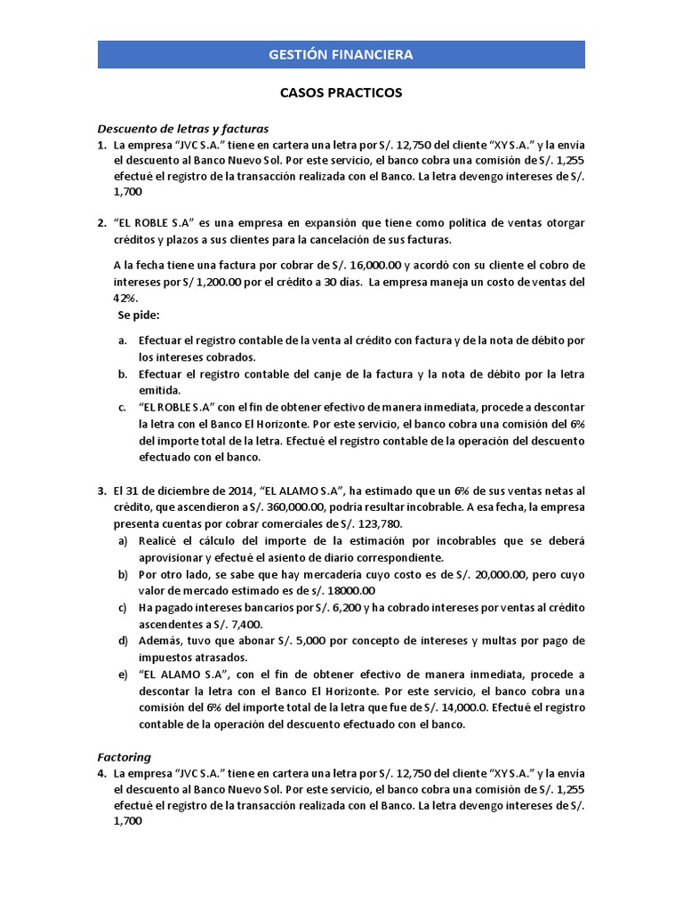 Facturación y Descuentos en El Roble S.A. | PDF | Bancos | Contabilidad