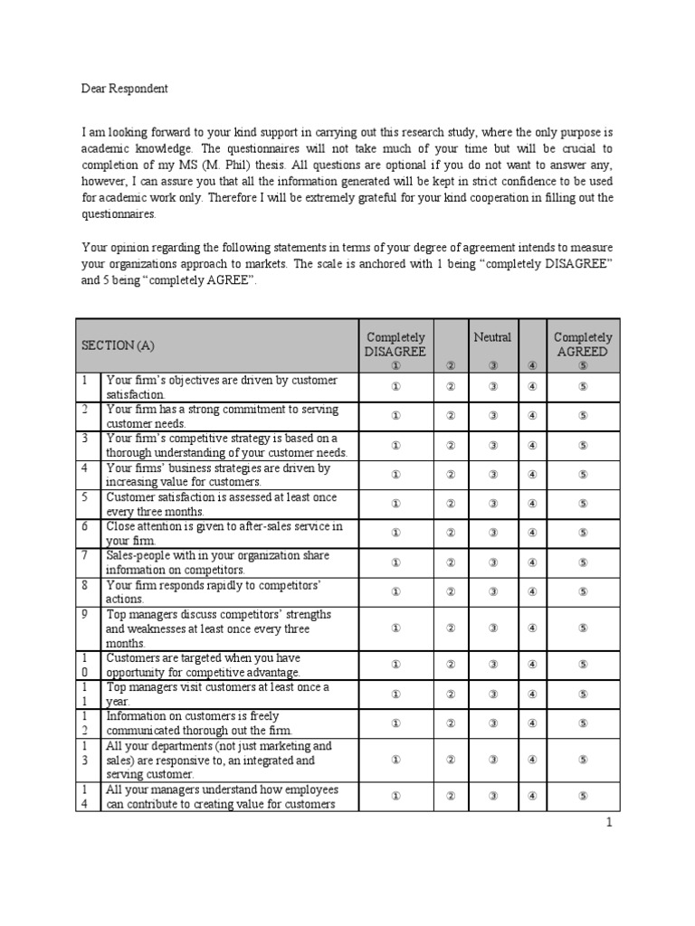 thesis survey exchange