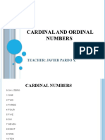 Ninth Week Cardinal and Ordinal Numbers Unac Fca