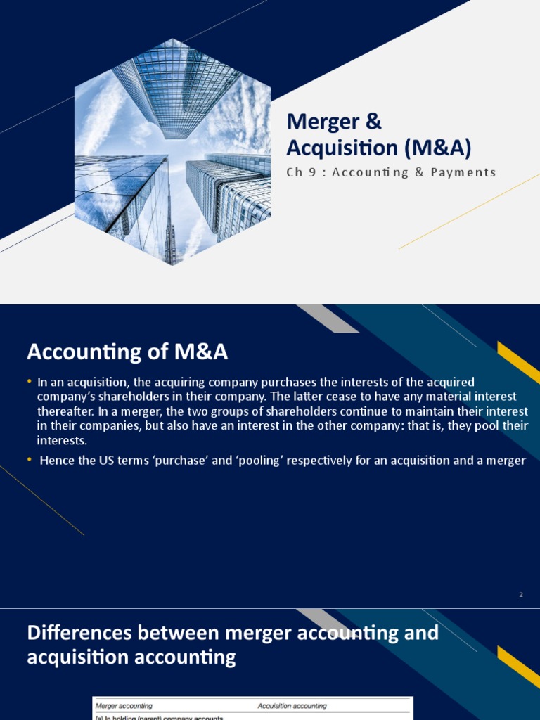 M&A Accounting: Merger vs. Acquisition | PDF | Mergers And Acquisitions ...