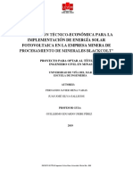 PROYECTO DE TAÞ-TULO FINAL 2019 Fernando Mena Juan Silva (Ing. Civil en Minas) FINAL 2019