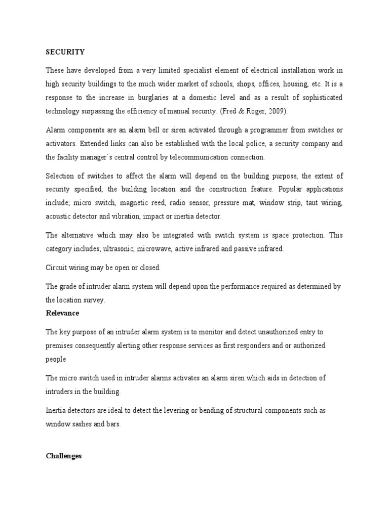 Security Assignments | Download Free PDF | Security Alarm | Electrical ...