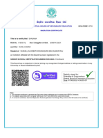 CBSE Migration Certificate for SANJANA