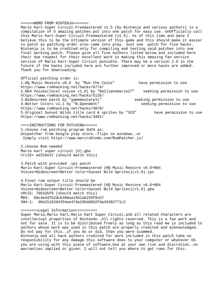 Mario Kart-Super Circuit-Freemastered (v1.5 by Nintenja) | PDF | Video ...