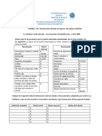 Declaración jurada de gastos familiares