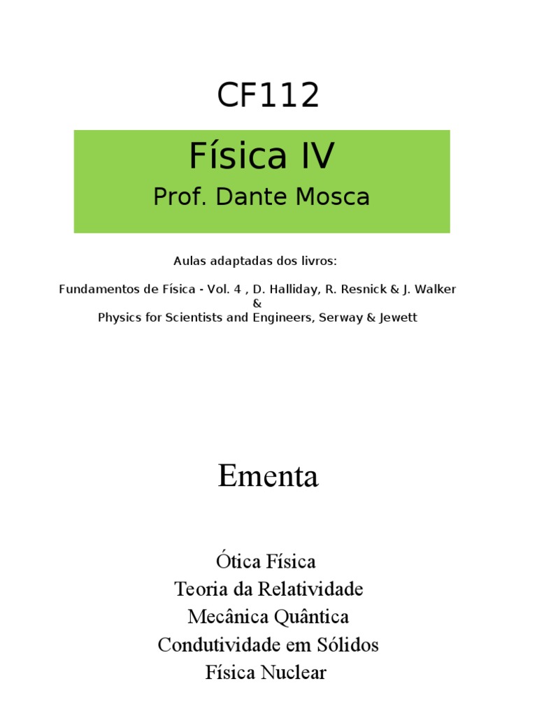 CF112 Ementa | Download grátis PDF | Física | Natureza