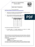 Examen de Laboratorio de Termodinámica Tipo 4 Temperatura - A