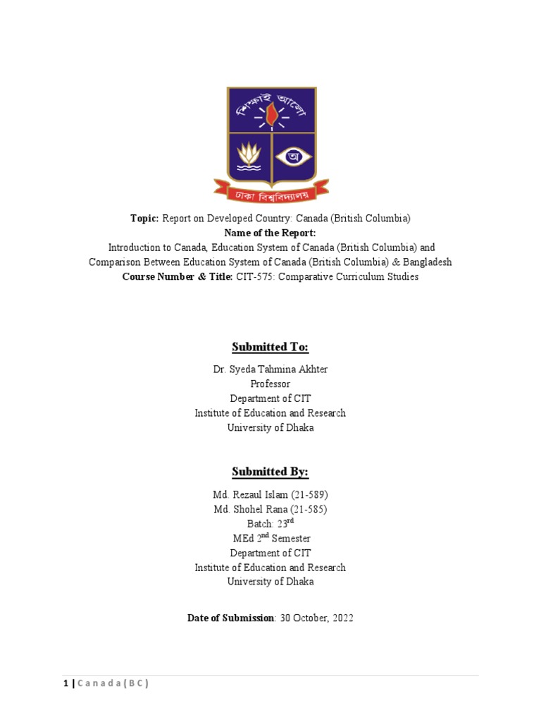 CIT 575Report On Canada PDF Canada Developing Country