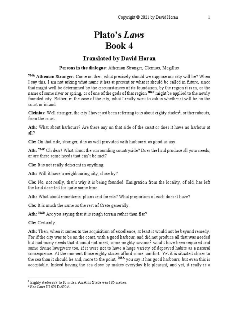 Plato Laws Book 4 PDF Tyrant