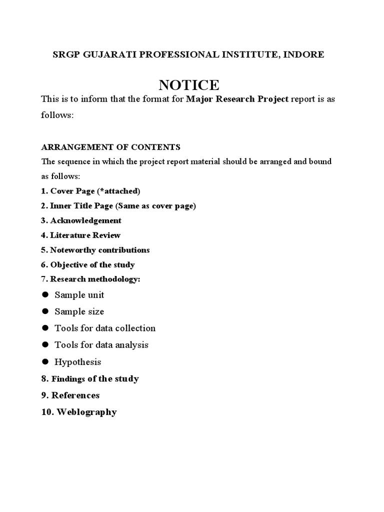 Major Research Project Report Format | PDF | Computers
