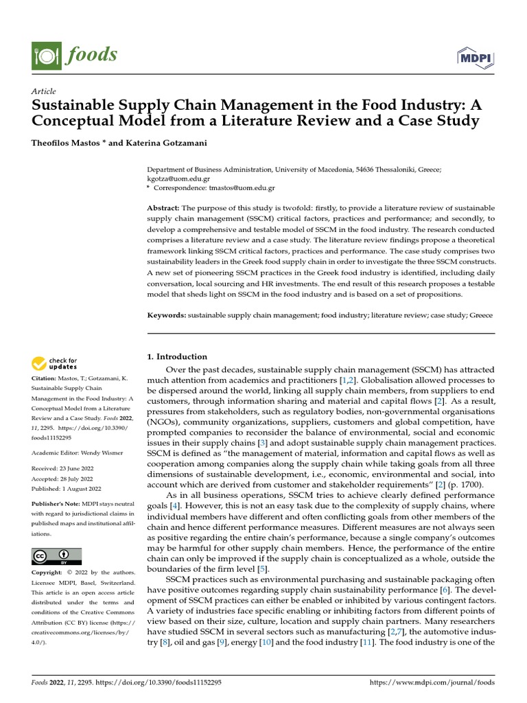 Foods 11 02295 | PDF | Supply Chain | Sustainability