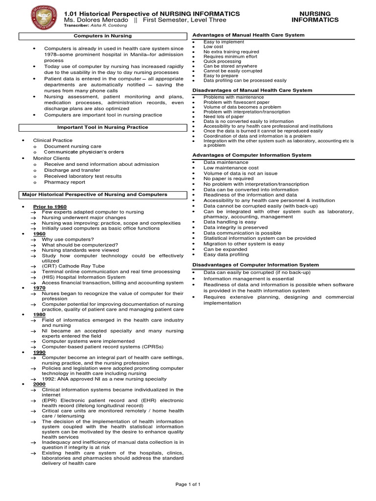 Evolution of Nursing Informatics | PDF | Health Informatics | Nursing