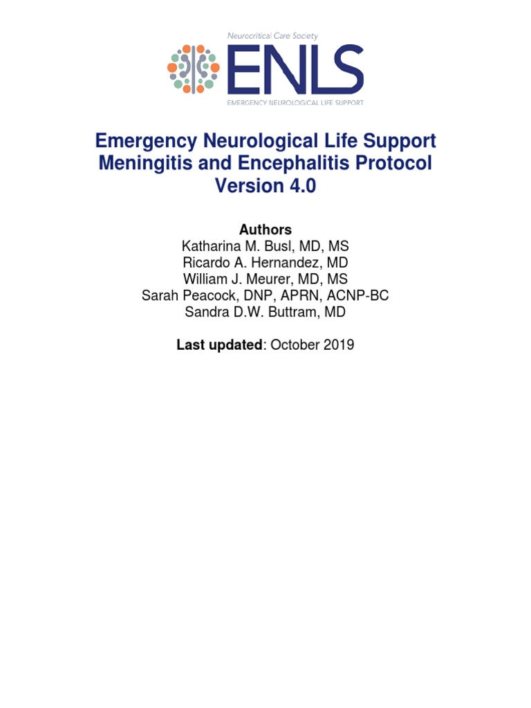 Meningitis & Encephalitis Protocol Guide | PDF | Meningitis | Pneumonia