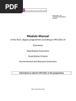 Master Module Manual Quantitative Finance