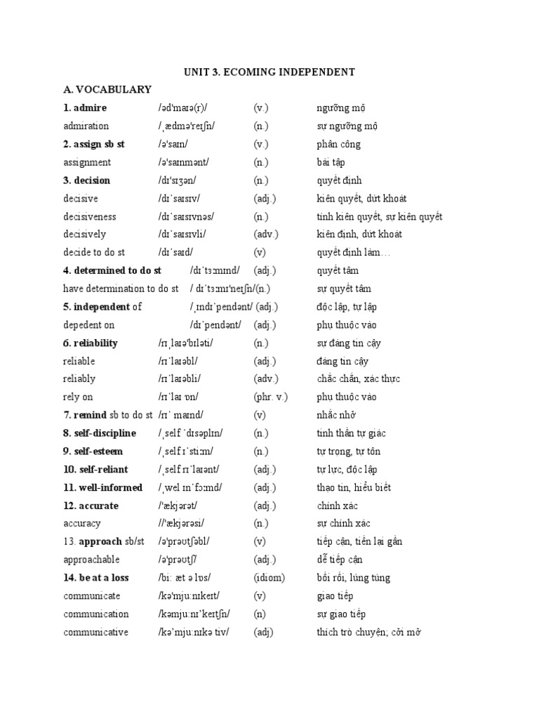 Unit 3 Vocab PDF