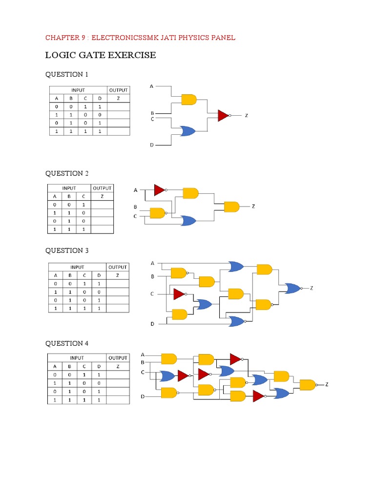 Chapter 9 Review: Exercises on Logic Gates and their Functions | PDF