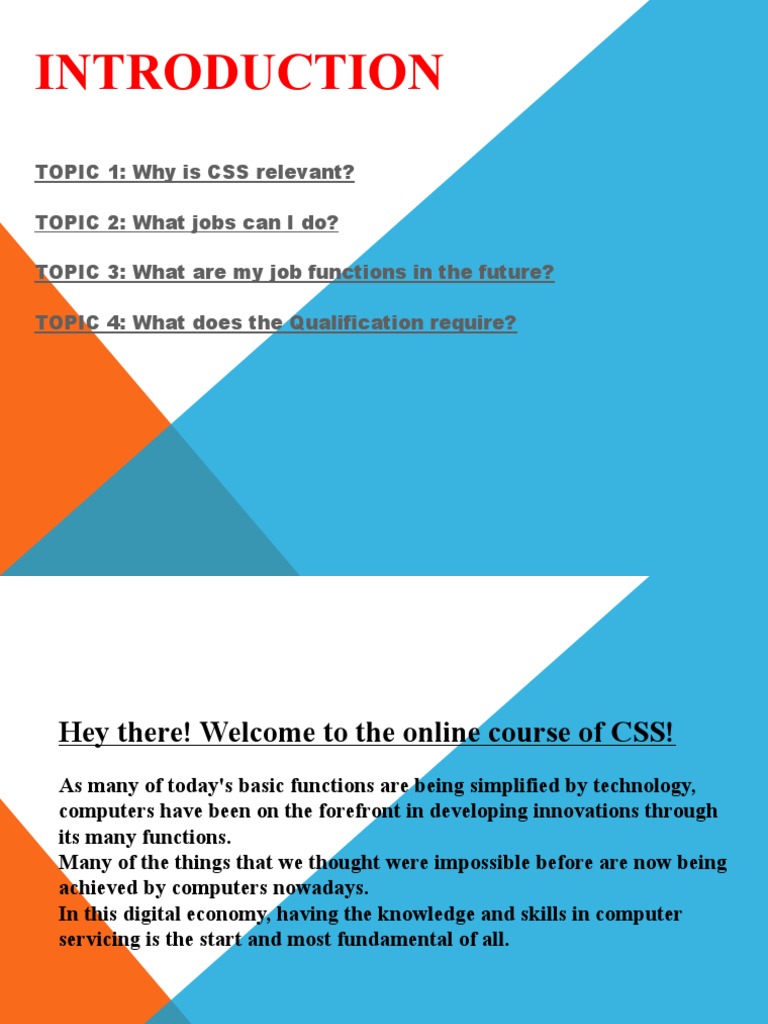 Introduction to css pdf educational technology information technology