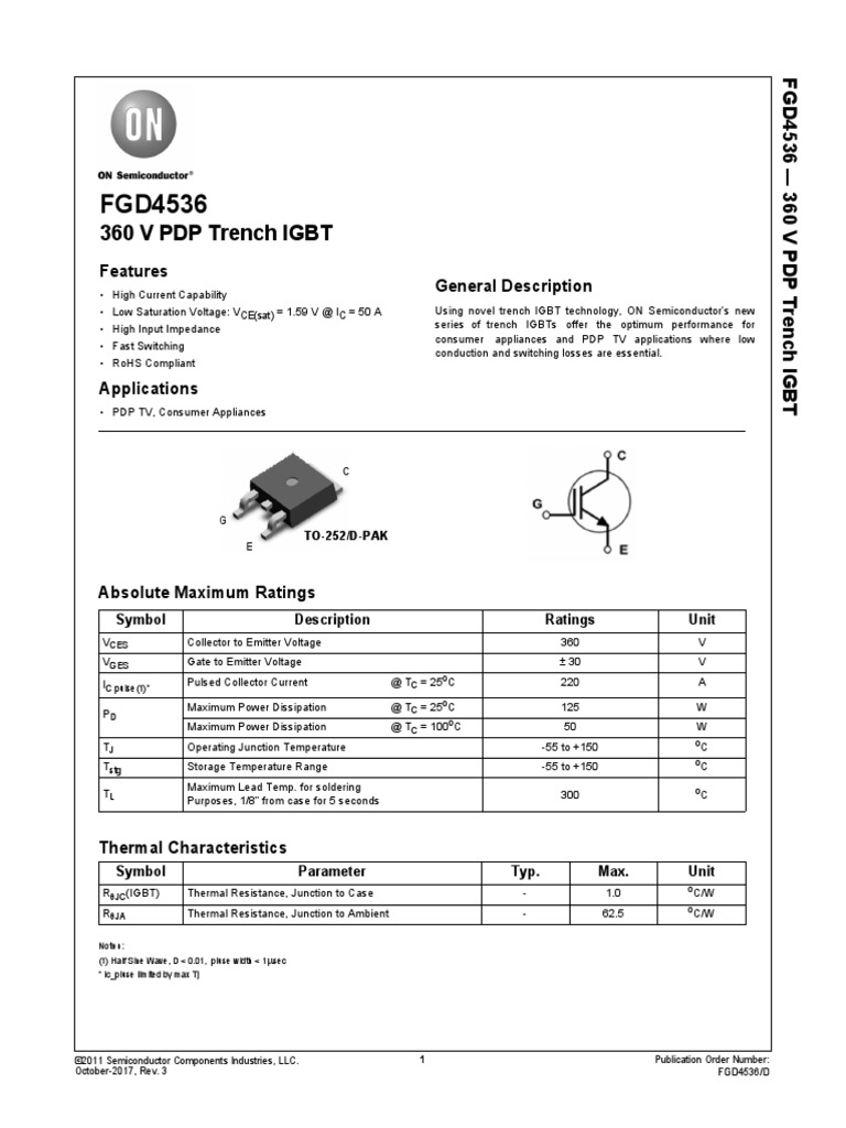 FGD4536 ONSemiconductor | PDF | Medical Device | Electronic Engineering