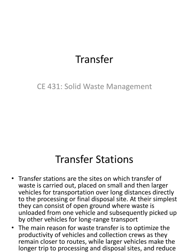 Waste Transfer Station Uap Slide | PDF | Waste Management | Waste