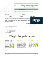 Đăng kí học phần ra sao?: Họ và tên SV: Lớp: Mã SV