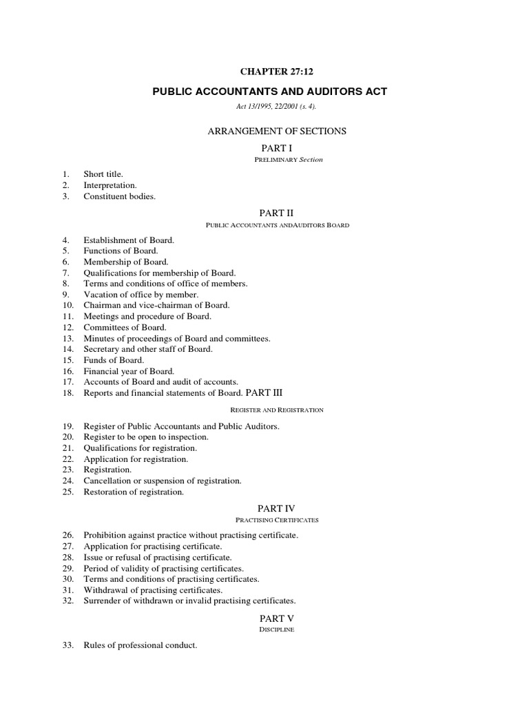 Public Accountants and Auditors Act 27 - 12 | PDF | Accountant | Audit