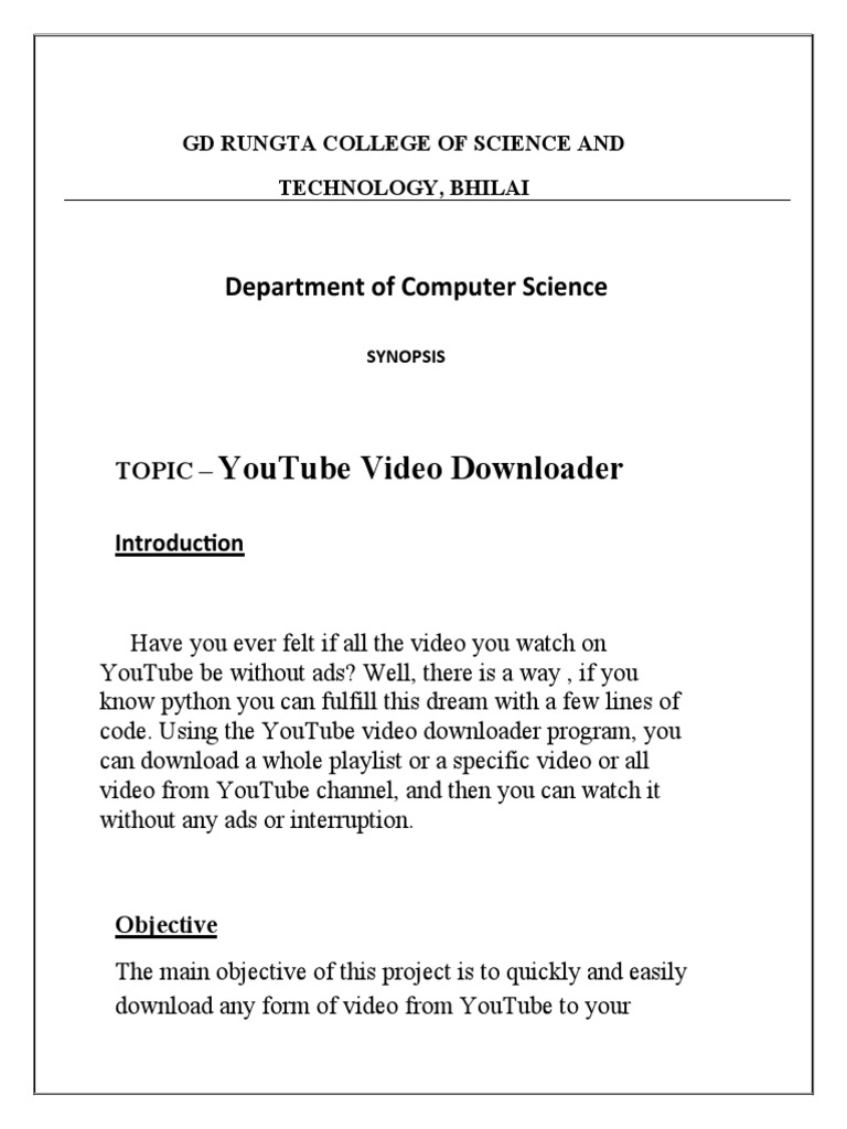 Youtube Video Downloader PDF