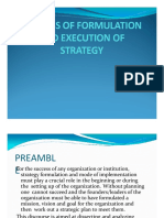Strategic Formulation & Implementation