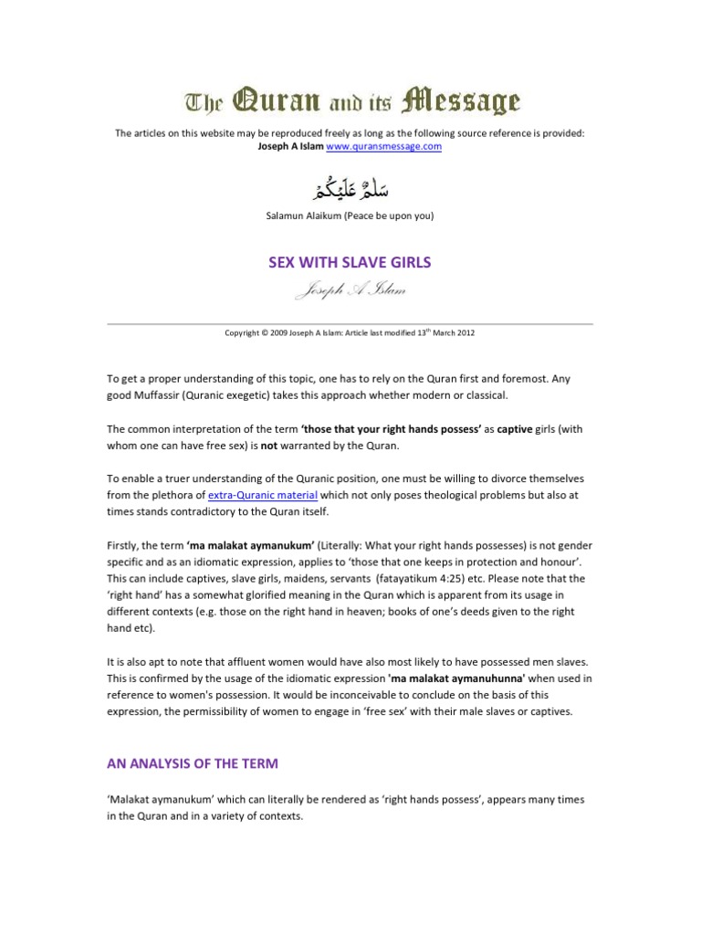 Sex With Slave Girls | Download Free PDF | Chastity | Lust