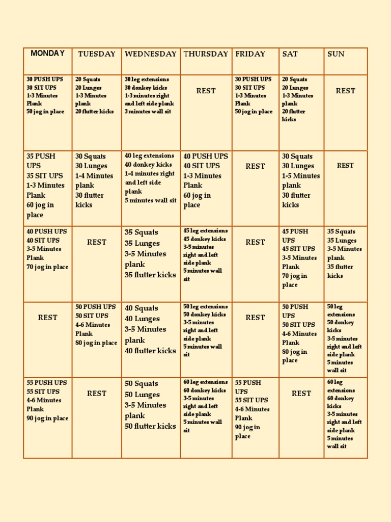 30 Day Workout | PDF