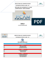 Tabela - Boletim Programação Xxxviii Jecam 2022 - 3 A 12 de Novembro - Divulgação