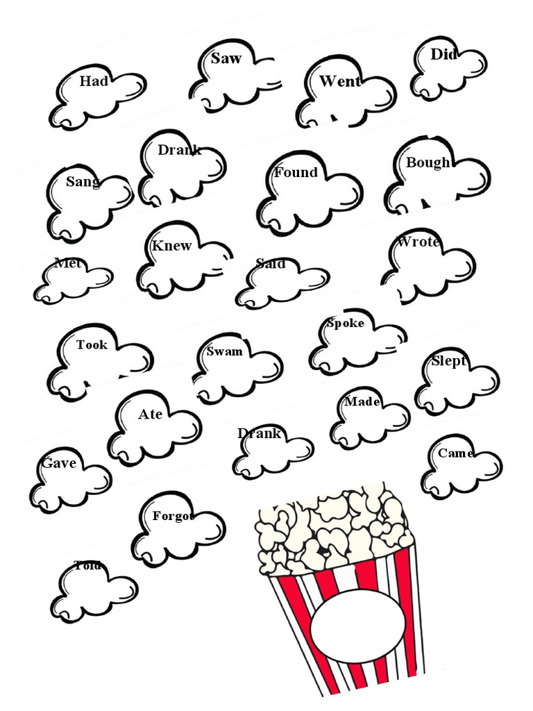 Popcorn Irregular Verbs PDF