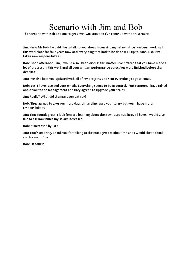 Scenario With Jim and Bob | PDF