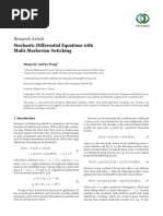 Stochastic Differential Equations With Multi-Marko