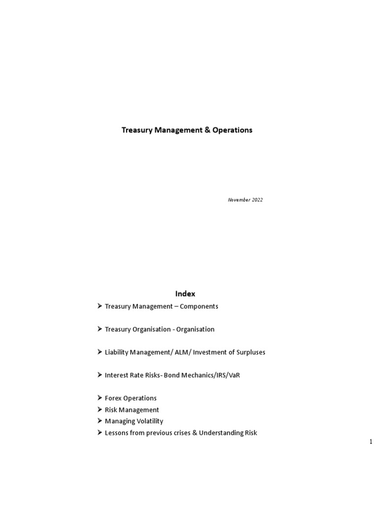 Treasury Management Notes Pdf Bond Duration Swap Finance