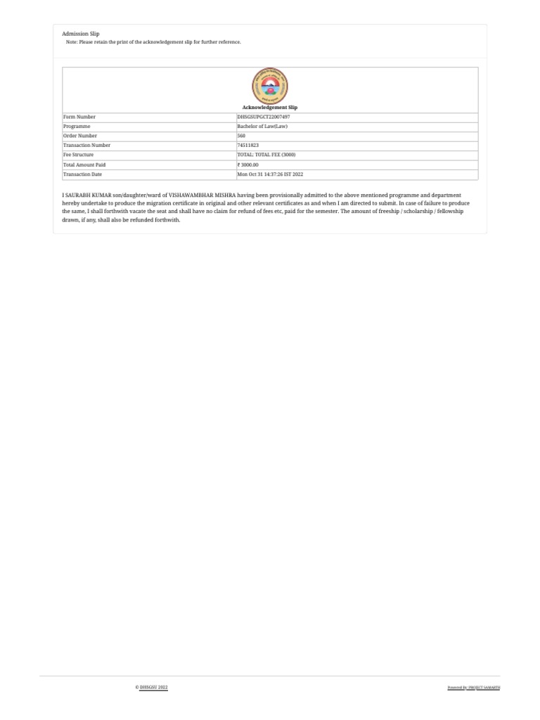 Dr Hari Singh Gour University PDF