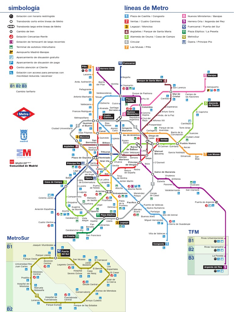 Plano Metro Madrid PDF Madrid Españoles